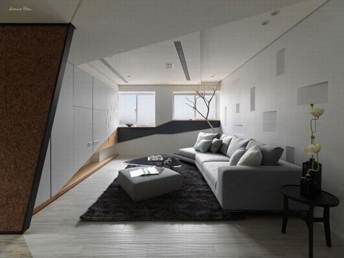 唯美线性打造创意空间，12图舒适客厅显美感