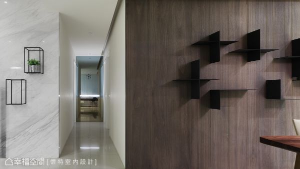 简约风格异材质过道效果图