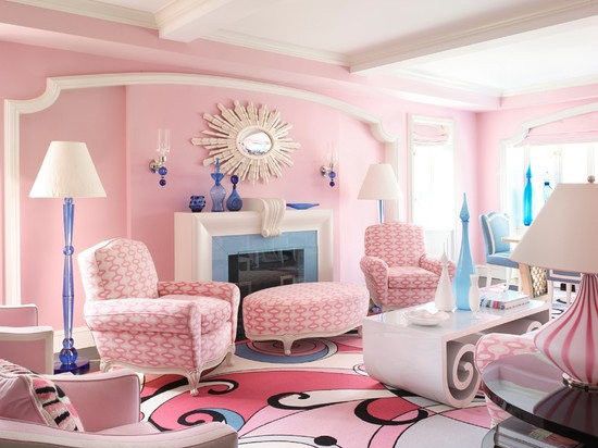 客厅资讯 > 粉红色客厅装修效果图 如梦似幻  粉色一般是女孩子的专利