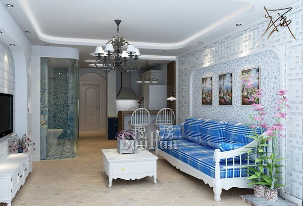 北京罗庄南里50平米二手房地中海风格装修-混合型风格-二居室