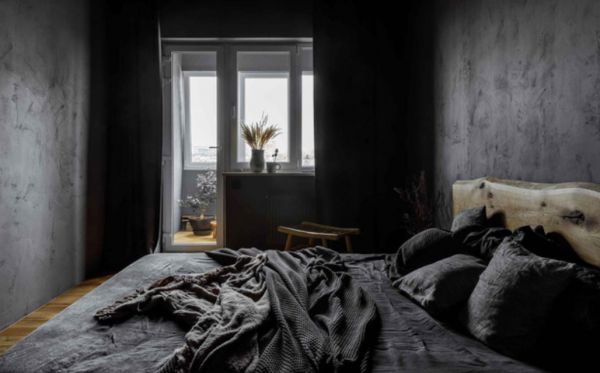 俄罗斯72㎡公寓打造极简主义 黑色卧室超有格调