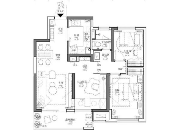 现代与中式的完美结合125㎡禅意生活