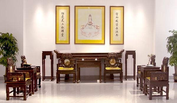 波记紫檀馆《小叶紫檀灵芝中堂》——传统经典厅堂红木家具代表