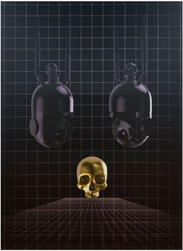 张鼎，《无限采集的修正 #2》，2021，铝合金板、UV印刷，180x136x6 cm 图片致谢艺术家