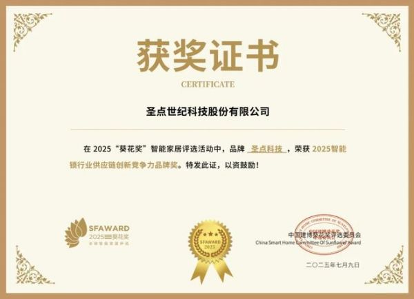 获奖公告：圣点科技斩获6项葵花奖