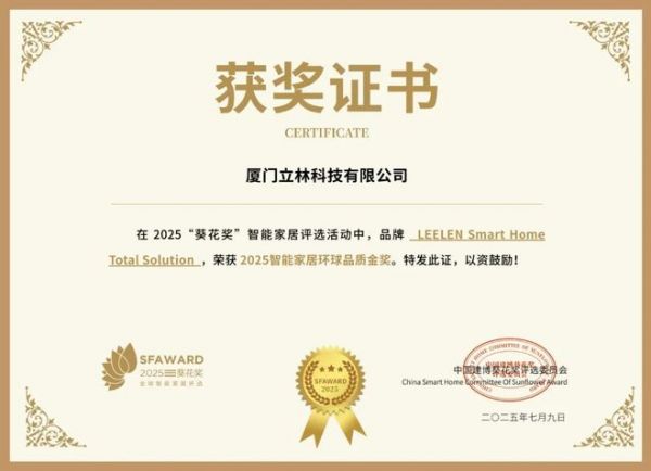 获奖公告：立林科技斩获4项葵花奖