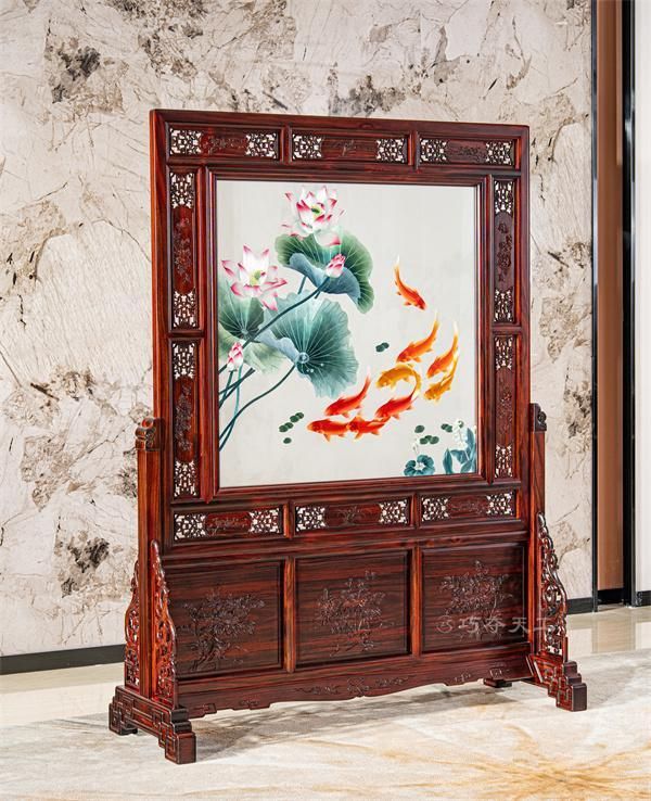 精品鉴赏 | 巧夺天工红木这四款苏绣屏风，自带吉祥彩蛋，读懂便是知己