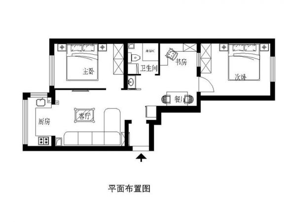 南线阁-二居室-80.00平米-装修设计
